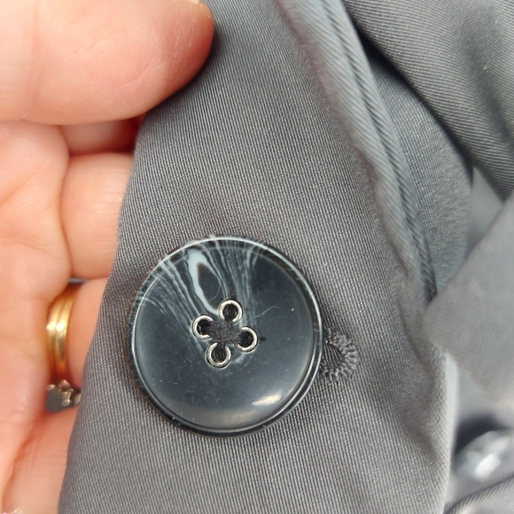 Sandro Studio Short Ruffle Neck Belted Trench Coat XL Charcoal Grey - Picture 2 of 10